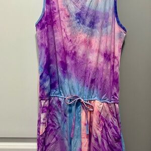 Vibrant Purple and Blue Tie-Dye Romper